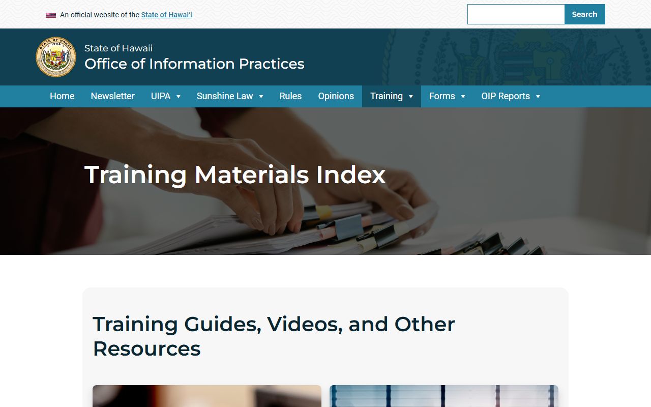 Hawaii OIP UIPA training materials for Hawaii booking releases requests